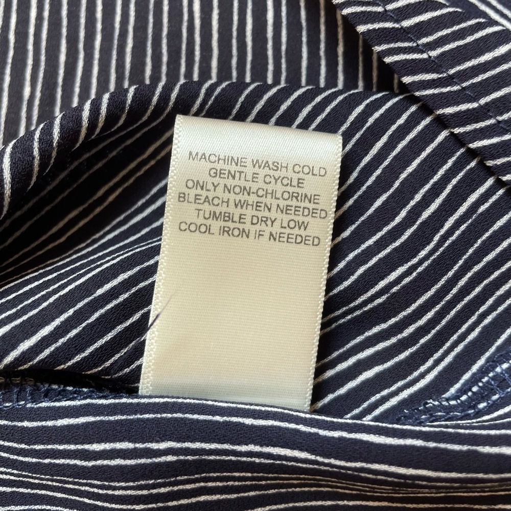 West Kei Carey tie front blouse sleeveless blue white stripes XL - Picture 9 of 9